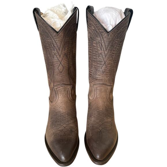 Frye Shoes - Frye Vintage Billy Smoke Gray Brown Western Mid Calf Cowgirl Boots Size 7
